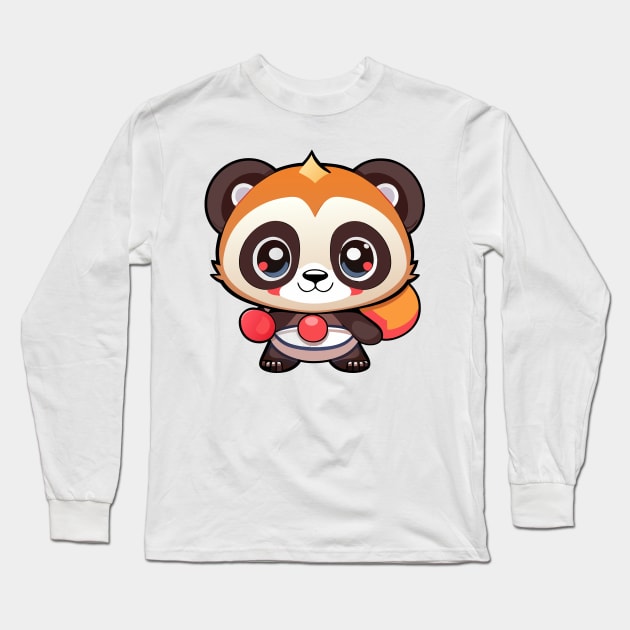 Cute lonely little lovely panda Long Sleeve T-Shirt by Lion City
